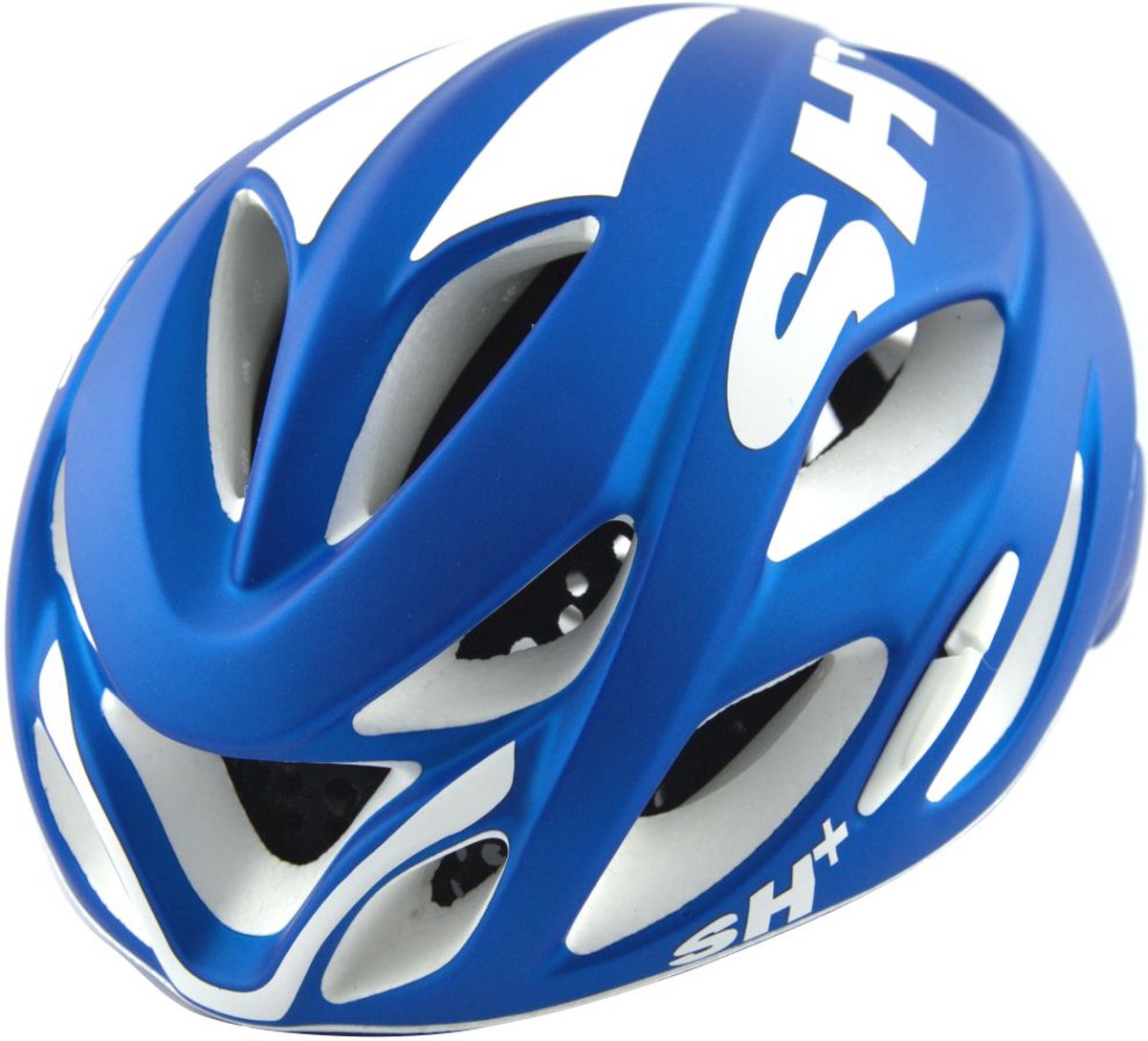 SH+ Fietshelm - SHIROCCO S-TECH - Unisex - Lichtgewicht 260 gram - 21 Ventilatiegaten - Gemaakt in Italië - Voor een hoofdomtrek van 58 tot en met 61 CM - Blauw Mat Wit