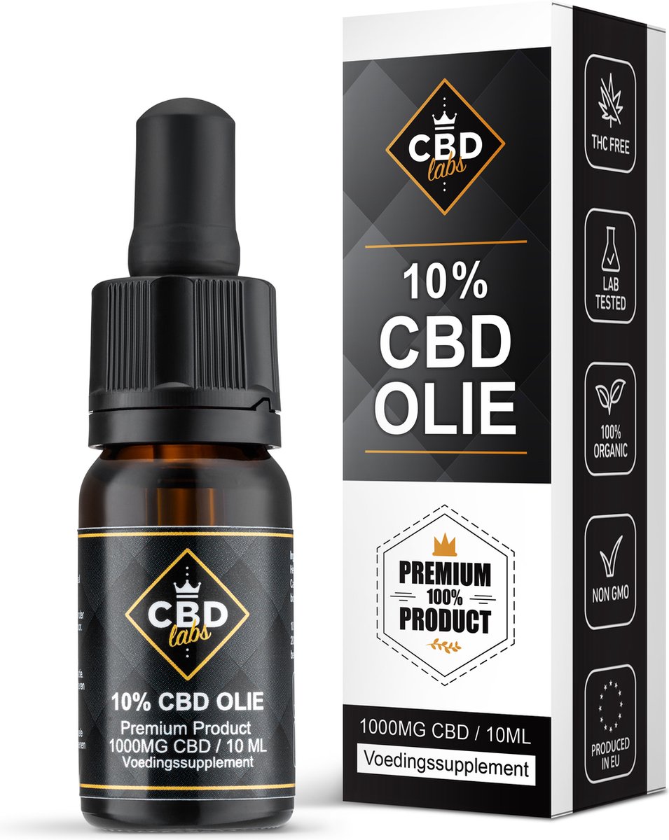 Goedkoopste CBDLabs CBD Olie 10 - 1000MG CBD - 10 ml - Vegan - Op Basis van Biologische Hennepzaad Olie - 100 Natuurlijk - Circa 200 Druppels - Premium Product