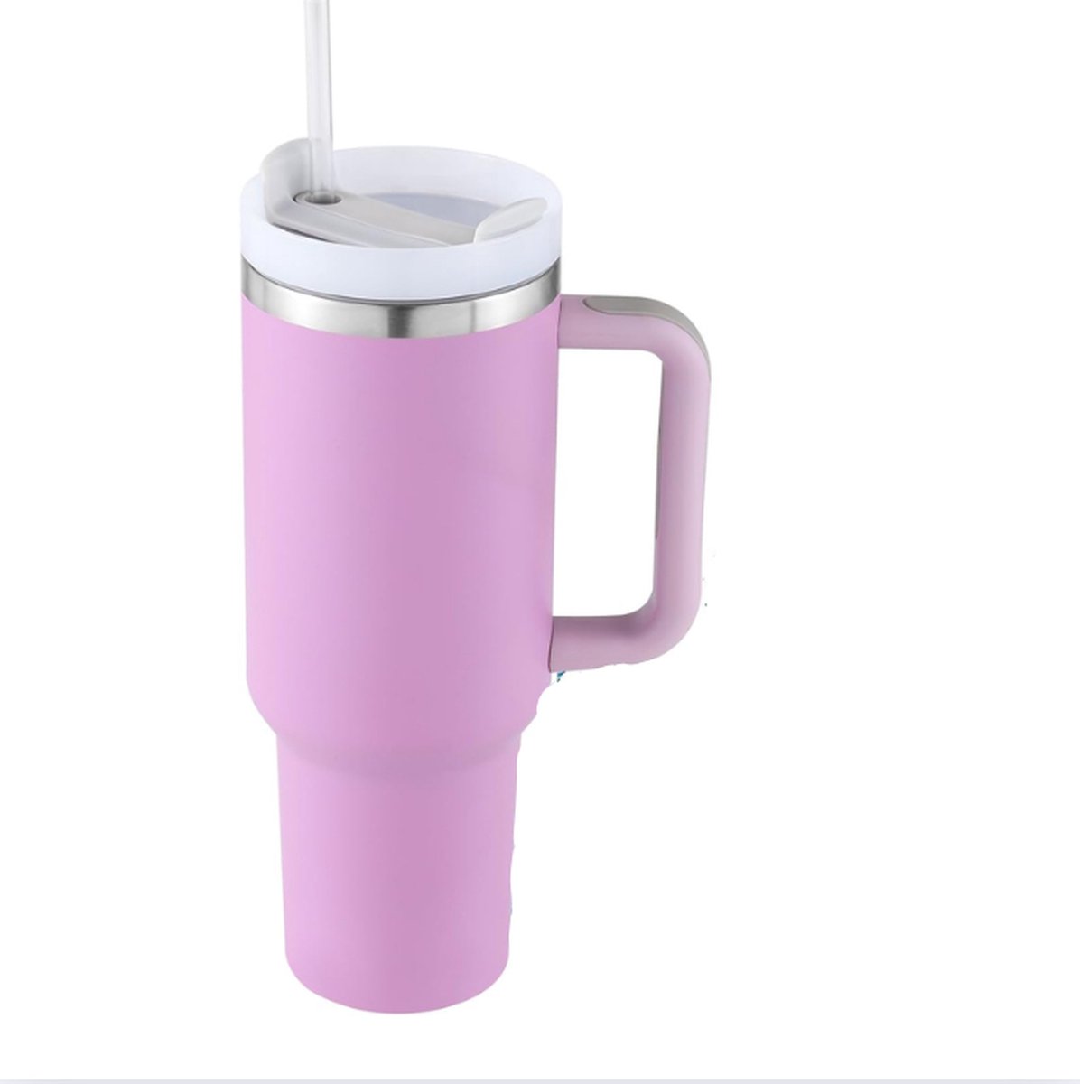 Thermosbeker - 900 ml - Roze - Voor Koude EN Warme Drankjes - thermosfles - Incl Rietje - RVS
