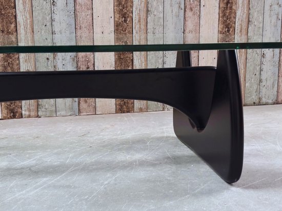 Salontafel - Zwart Hout - Glas - Tafel - Design tafel - Coffee table - Koffietafel