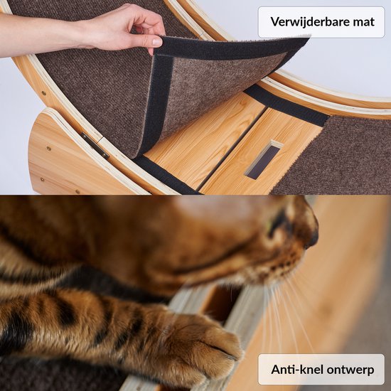 Loopwiel Kat - Voor katten - Stil, duurzaam & niet-giftig - Massief
