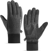 Chibaa - Gants d'hiver de Sport Kinder - Antidérapants - Écran tactile - Vélo - Plein air - Sports - 5-8 ans - Medium - Grijs