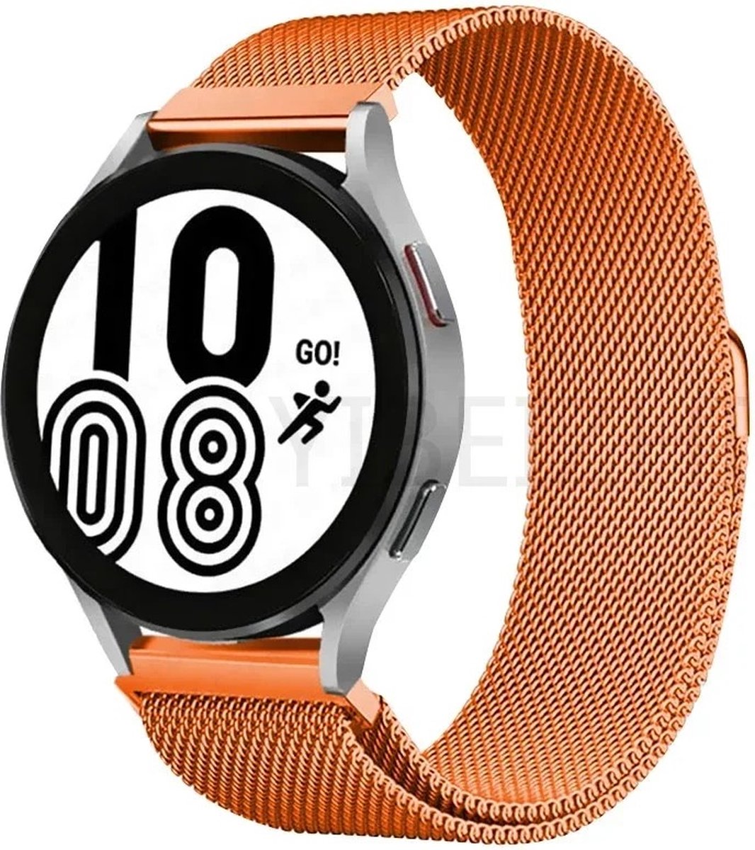 20mm Universeel RVS horlogeband Mesh Milanese Lus Oranje voor Smartwatch en geschikt voor een regulier horloge zoals Casio Rolex Seiko Tudor Pagani Homage Orange etc