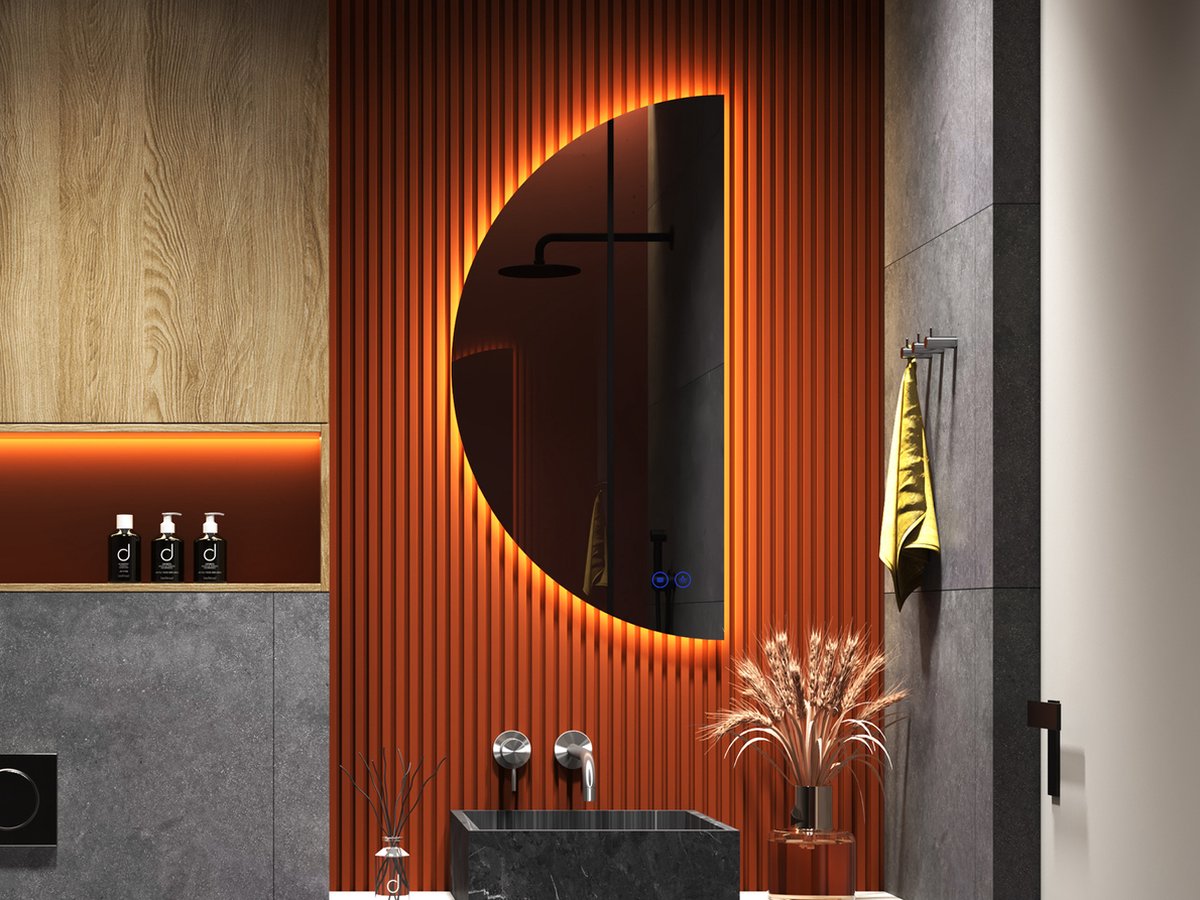 Mawialux LED Badkamerspiegel - Halfrond Links - 55x110cm - Jill