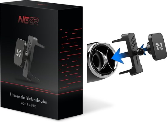 Nezr® Telefoonhouders auto - Geschikt voor Mercedes, Audi, Mini Cooper en meer - Gsm houder auto - Magnetisch - Telefoonhouder voor ronde ventilatierooster - Mercedes accessoires - Universeel - 360 graden rotatie