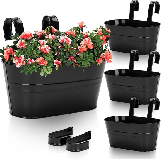 Zodight 10 Pack metalen ijzeren hangende bloempotten, gekleurde