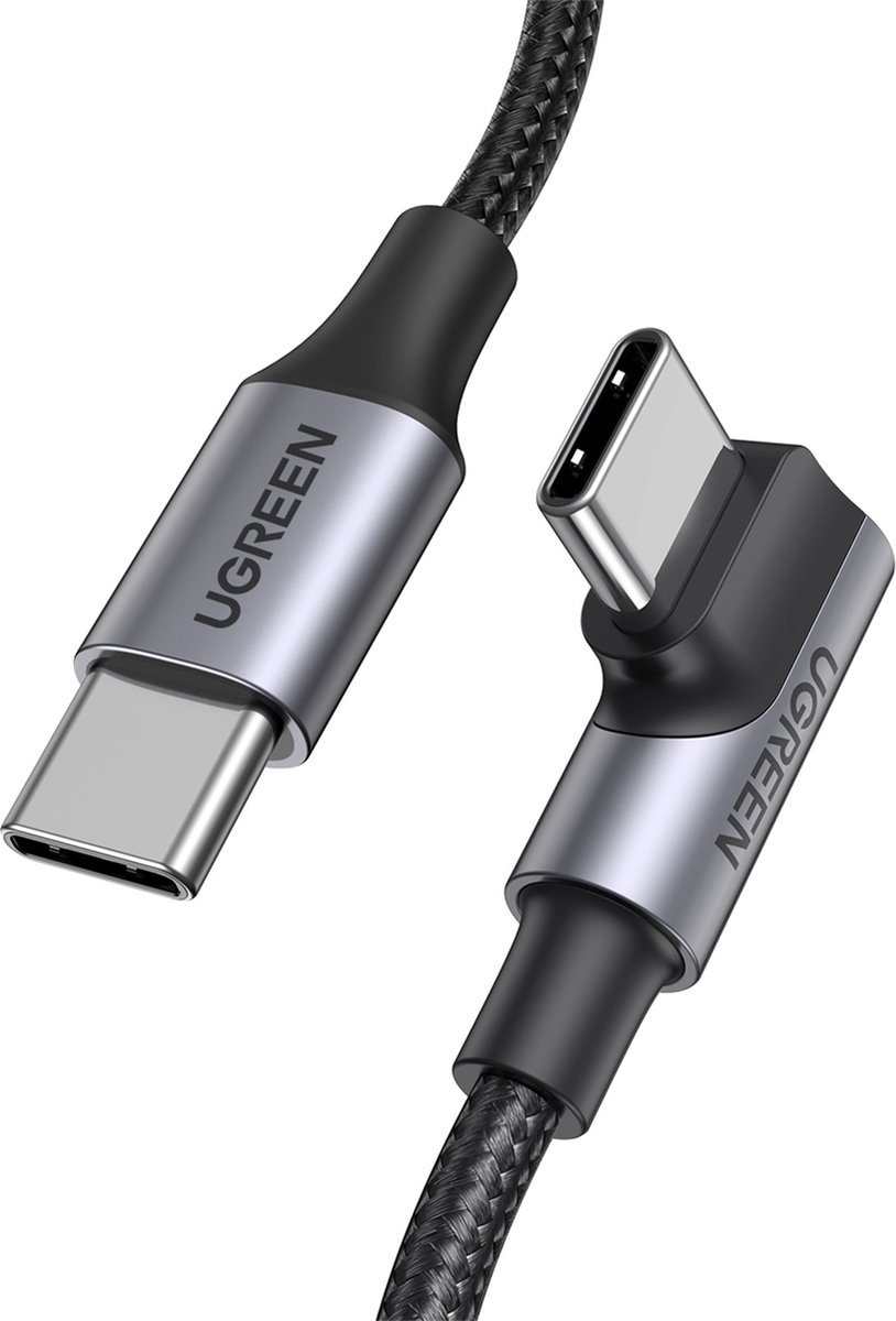 Ugreen 70645 - USB-C naar USB-C 90°hoek kabel 2 meter