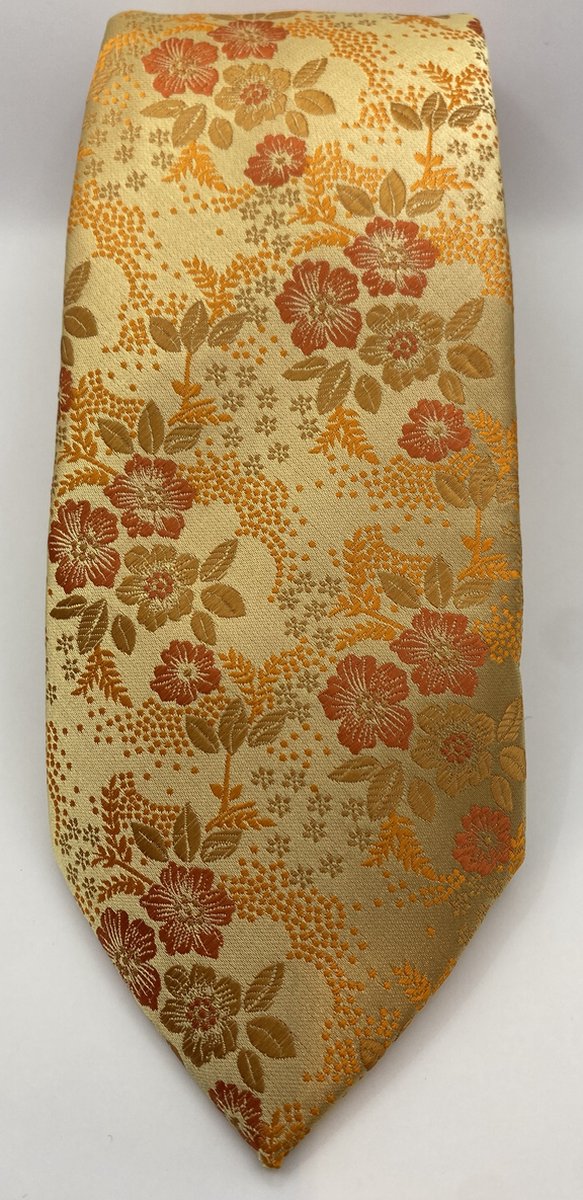 QTie - Luxe oranje stropdas Bangkok - Zeer compleet – 80 mm breed – prachtige zijdeglans
