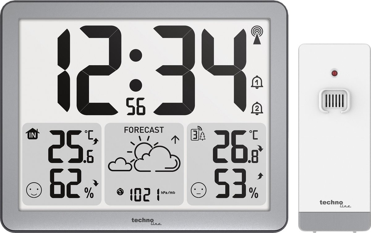 Technoline weerstation - WS 6780 - 173x140x27mm - zilver - met 1 buitensensor - TL-WS6780