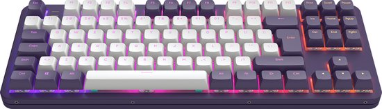 Dark Project - ALU87A - Mechanisch Gaming Toetsenbord ISO (DE) - Violet/Wit