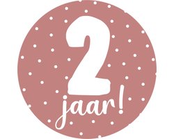 20 Stickers 2 Jaar Roze - verjaardag - dreumes - peuter - traktatie - kinderdagverblijf - gastouder - jarig