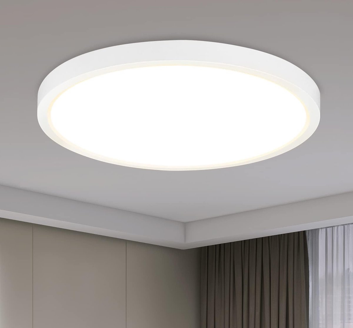 NETTLIFE badkamer plafonnière - wit - rond - klein - warmwit licht - 15 W - ⌀22cm