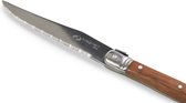 Bol.com Magnani - 6 Steakmessen - Vleesmes - Sapoli Houten Handgreep - RVS Gekarteld Snijblad - Snijblad Dikte 15 mm - Brengt Ge... aanbieding