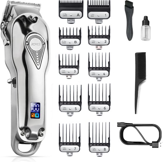 Professionele Tondeuse - Tondeuse Mannen - Draadloze Tondeuse - Tondeuse hoofdhaar - Haartrimmer - Tondeuses - Zilver - Trimmer Mannen - Complete Set