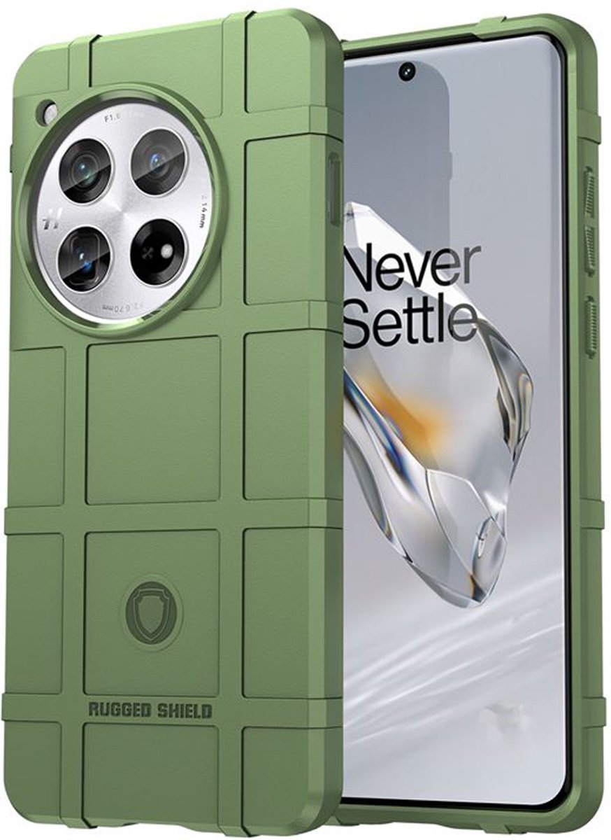 MobyDefend Hoesje - Geschikt voor OnePlus 12 - Rugged Shield TPU Backcover - Groen