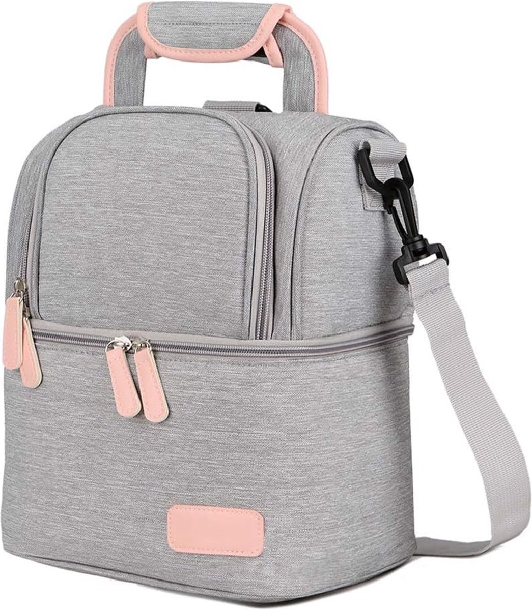 Goedkoopste Borstmelk Koeltas Rugzak - Waterdichte en Geïsoleerde Tas voor Baby Melk - Draagbare Lunch Tas met Grote Capaciteit - Thermisch Isolatie - Voor Vrouwen, Mannen en Kinderen - Grijs, Modern Design