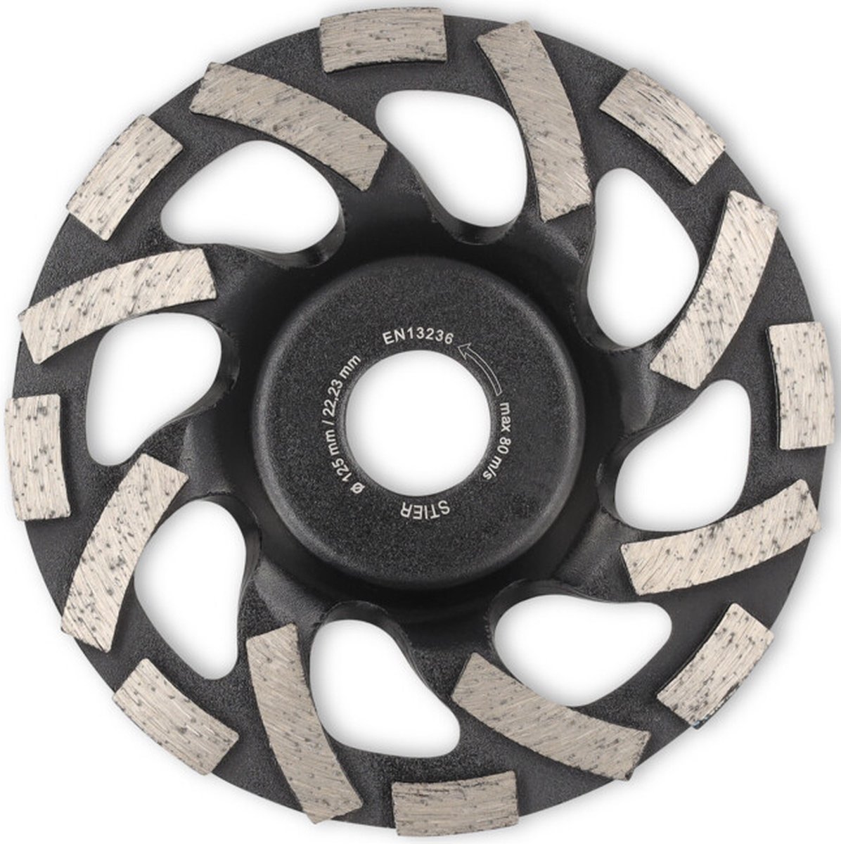 STIER - Diamantslijpbeker - 125 x 22,23 mm - 2-rijig - Voor Schuurmiddelen