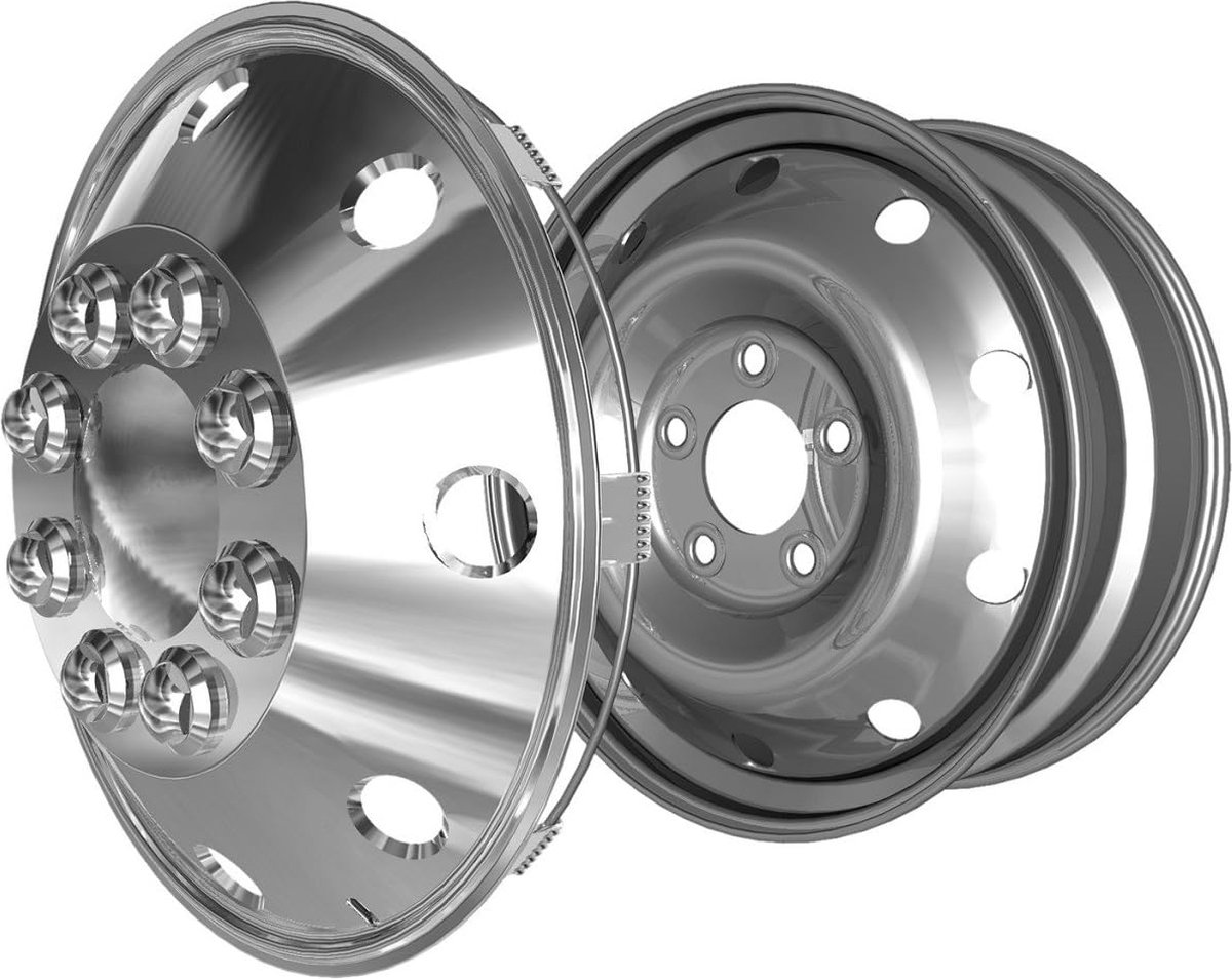Wieldoppen 16 Inch Geschikt voor Fiat Ducato of Mercedes Sprinter Chroom Bol (4 stuks) camper fiat ducato Mercedes Sprinter