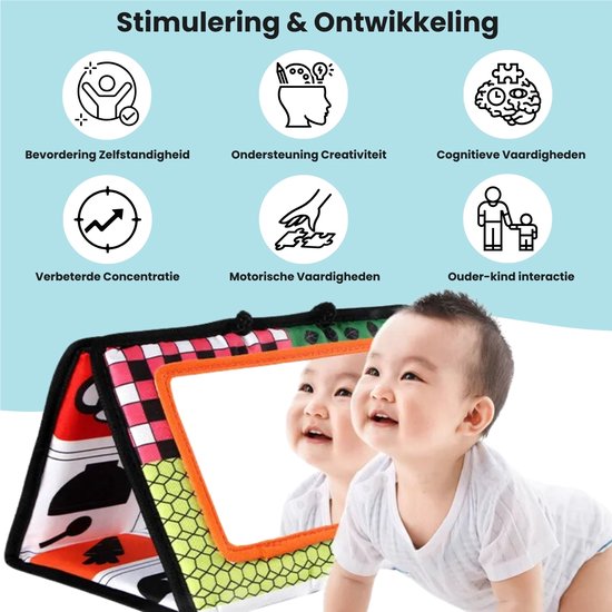 Boncy® Crinkle Book Bébé - Tummy Time Jouets - Prone Trainer - Montessori Books première année 0 1 2 - Boek 6 mois - Livre bébé - Jouets pour bébé