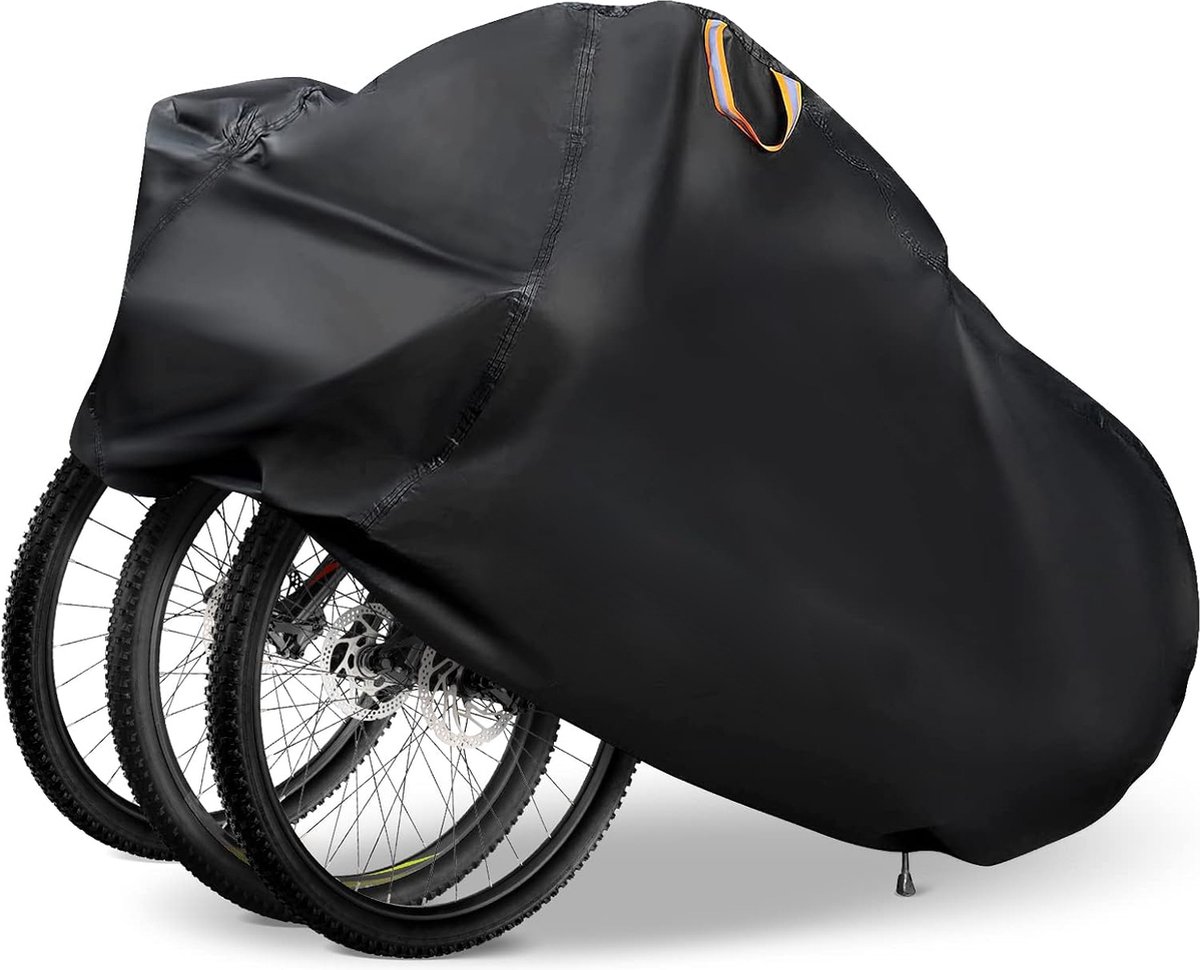 Fietshoes voor 3 Fietsen - Beschermhoes van 210D Oxford Stof - Waterdicht & UV-bestendig - Reflecterende Strips - 205x108x115 cm - Verstevigd Ontwerp