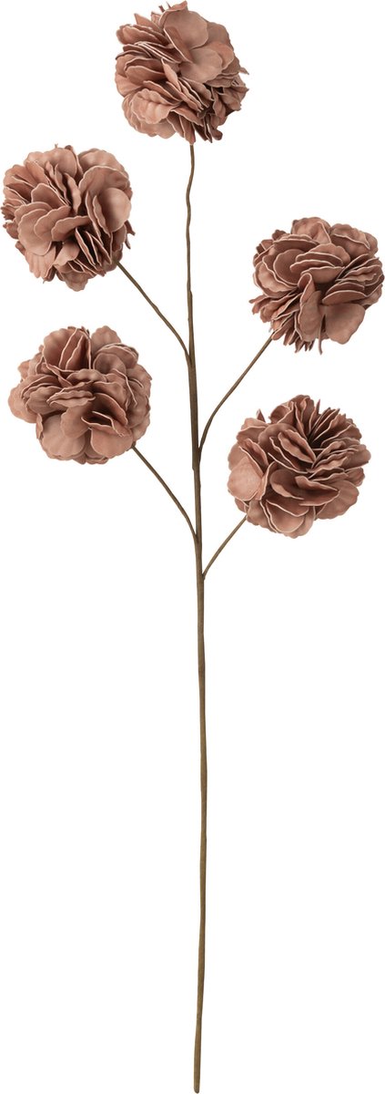 J-Line bloem tak 5 pompoms Eva Nude - kunststof - roze