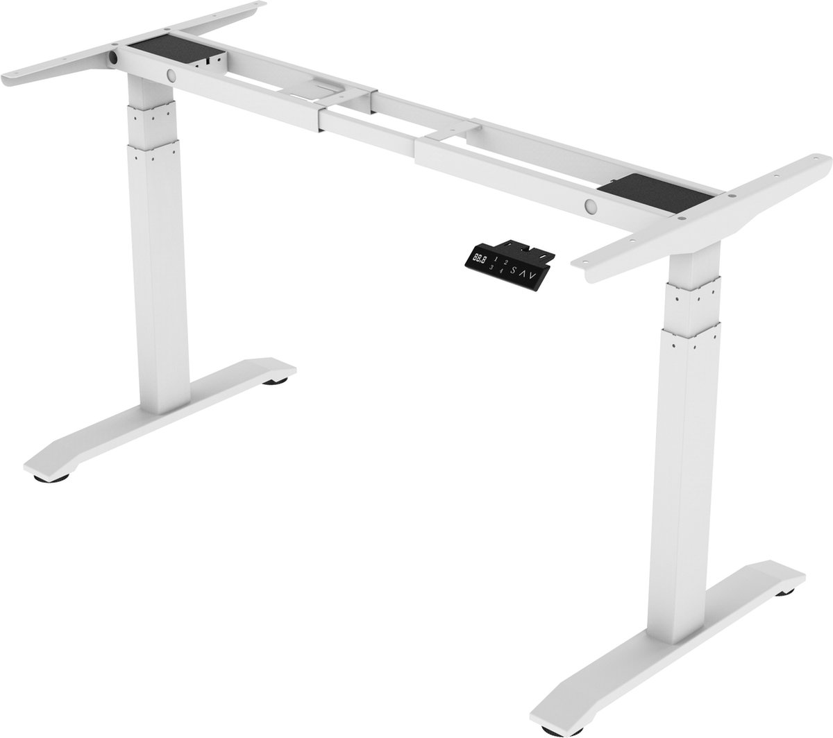 Zit Sta Bureau Elektrisch Verstelbaar Frame Wit | Bureau Onderstel | NPR Hoogte 65-130 cm | Breedte 120-180 cm