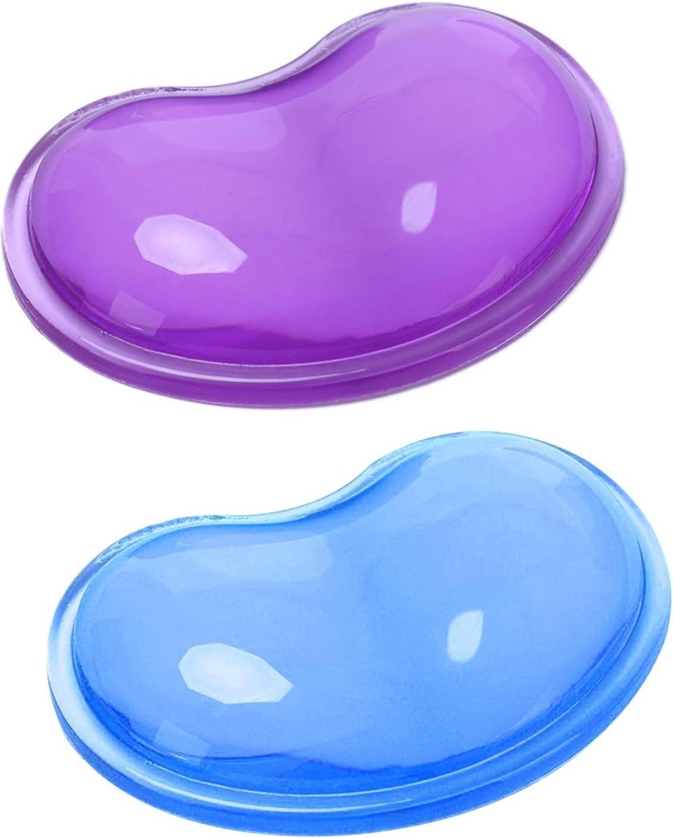 Image of 2 STKS Gel Polssteun Muismat - Polsbescherming Hart Muis - Antislip Ergonomisch - Polsvermoeidheid Verminderen - Laptop Thuis Kantoor
