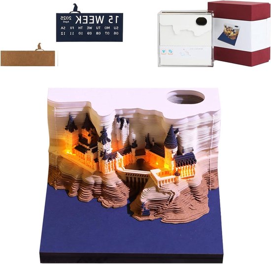 3D Notitieblok Panda Kalender 2026 - Afscheurbaar 3D Memopad Met Magisch Slot - Creatief Bureauaccessoire