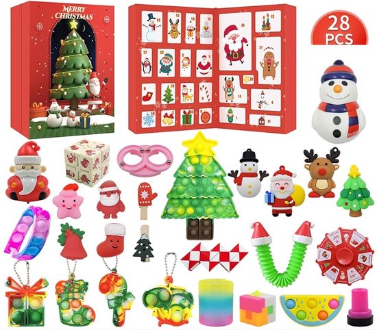 Adventskalender 2025 voor Kinderen - 24 Dagen Vol Speelgoedverrassingen - Speciale Kerst Editie - fidget toys - speelgoed - kerstcadeau - pop it - jongens - meisjes - unisex
