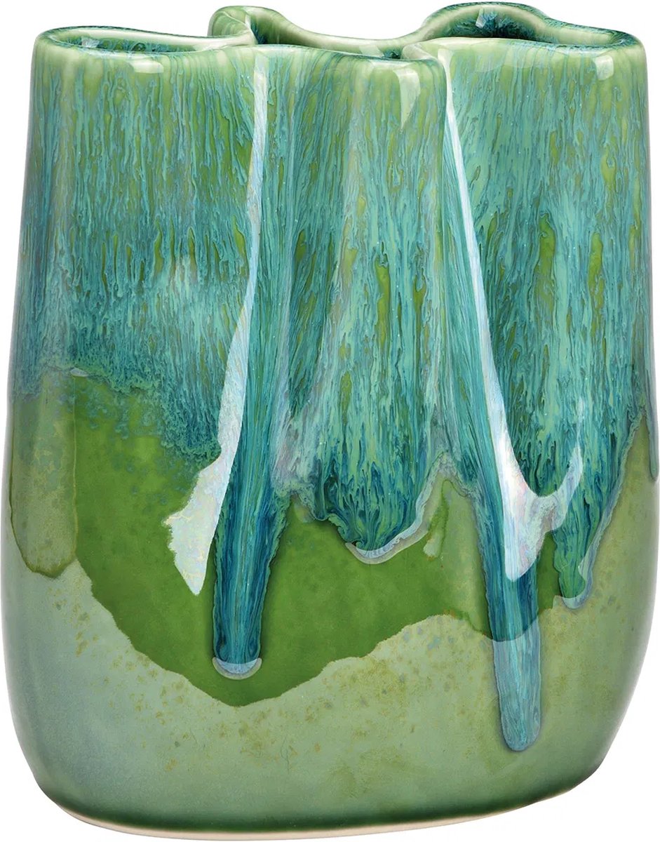Wurm Porseleinen vaas groen (B/H/D) 15x18x10cm