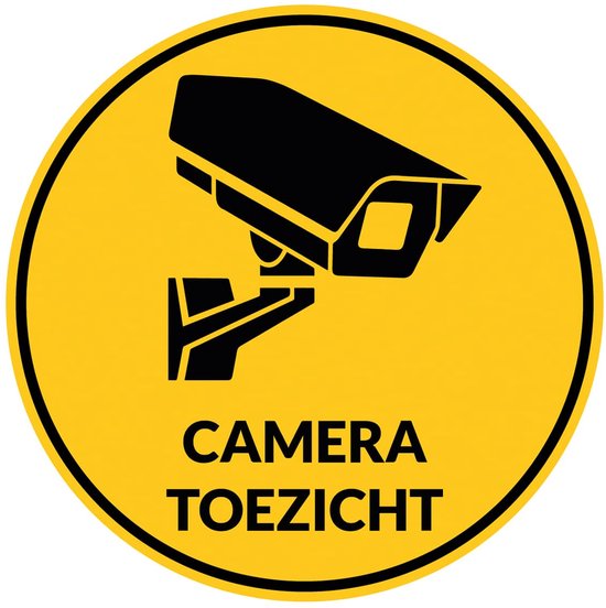 Sticker cameratoezicht - 10cm - Cameratoezicht Sticker - Camera bewaking sticker - Sticker voor binnen en buiten - Waterproof