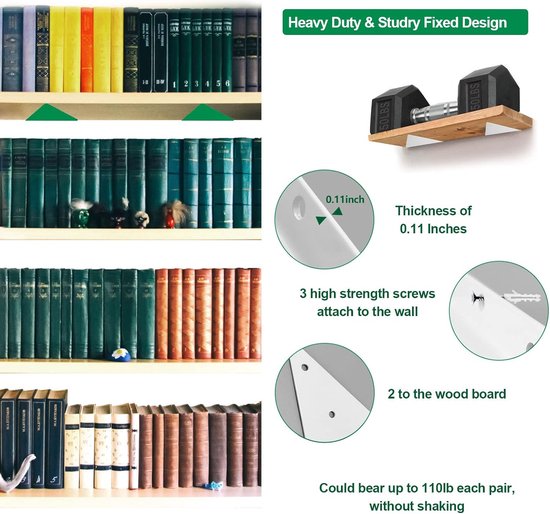 Plankbeugels Voor Zware Lasten – 4 Stuks – Zwart – 15 Cm – L-vormig – Koolstofstaal – Zwevend Effect