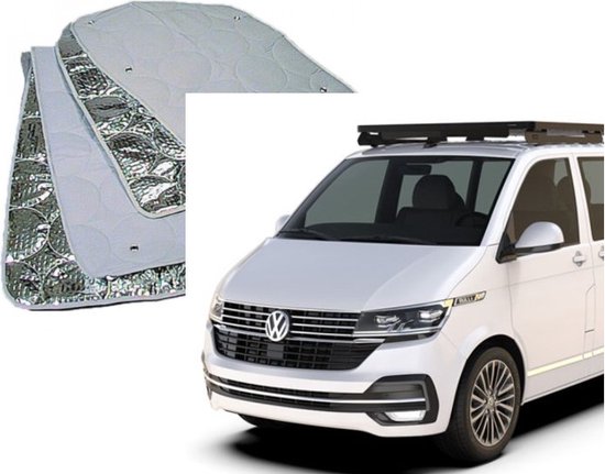 Sonnenschutz Auto Frontscheibe Ersatz für VW T5 T6, 3PCS Sonnenschutz Windschutzscheiben Schutz Set, Internes Thermomatte Set mit Aufbewahrungstasche, 100% Okklusion