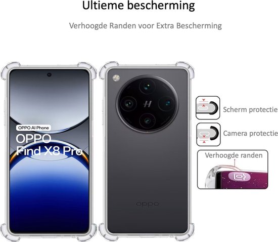 Convient pour OPPO Find X8 Pro - Coque - Coque Antichoc - Housse Transparente