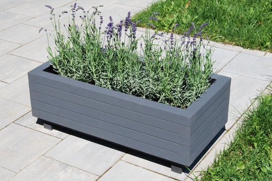 Casaria Plantenbak Set van 4 Vorstbestendig 80l 80x36x35cm Bruin