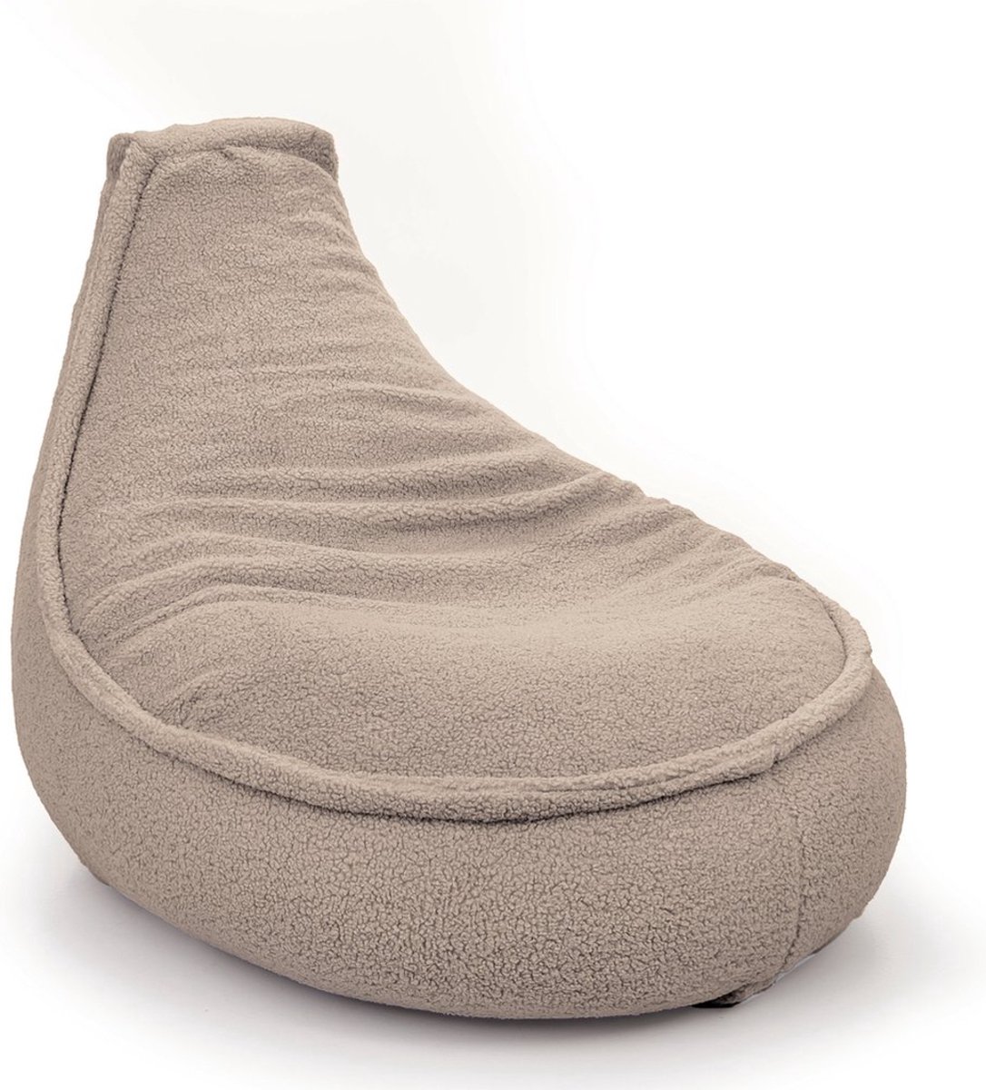 Drop & Sit - zitzak/stoel- sfeervolle teddy - taupé - Noa SR - 180 Liter - extra comfortabel en zacht