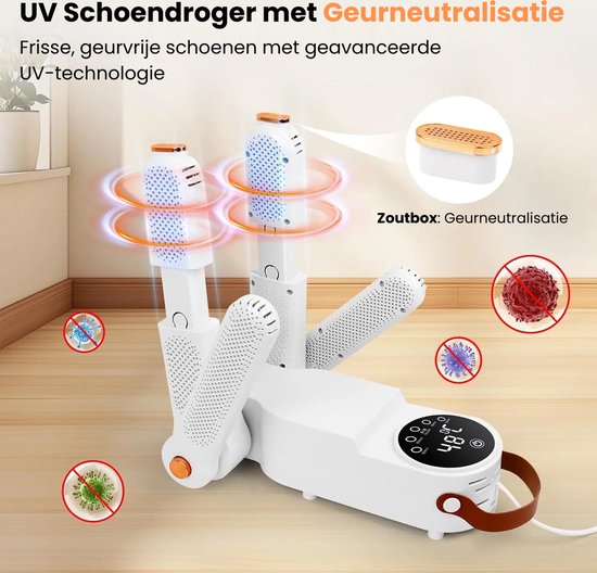 Flintronic Elektrische schoendroger, draagbare droog- en geurverwijderapparaat Flintronic Elektrische schoendroger, draagbare droog- en geurverwijderapparaat