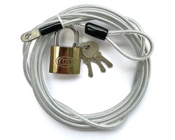 Kabelslot Terras – Staalkabel met Lussen – Staalkabel met Slot – Tuinmeubels – 3 Meter