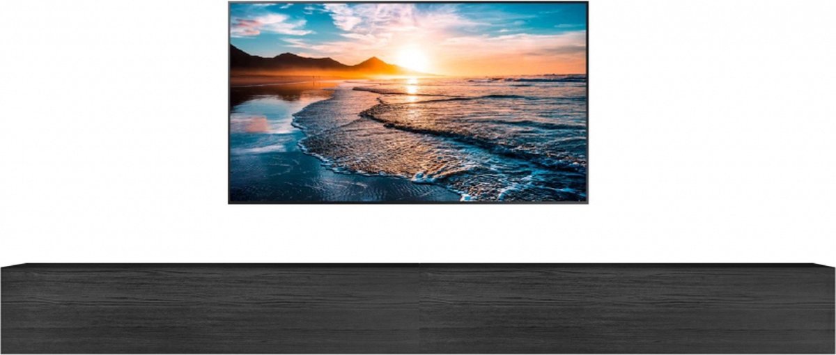 Zwevend Tv-meubel Tesla 276 cm breed burnt black