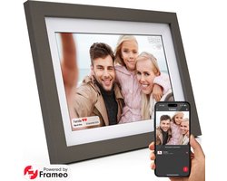 Kantman Digitale Fotolijst I Grijs I Frameo WiFi App I 10.1 inch HD IPS Touchscreen I 32GB I Nederlandse Handleiding I Cadeau Trouw I Cadeau Huwelijk