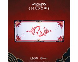 LEXIP X UBISOFT - Assassin's Creed Shadows - Gaming Muismat - 90 cm x 40 cm - Exclusief AC Shadows design - wasbaar - microtextuur - wit, rood