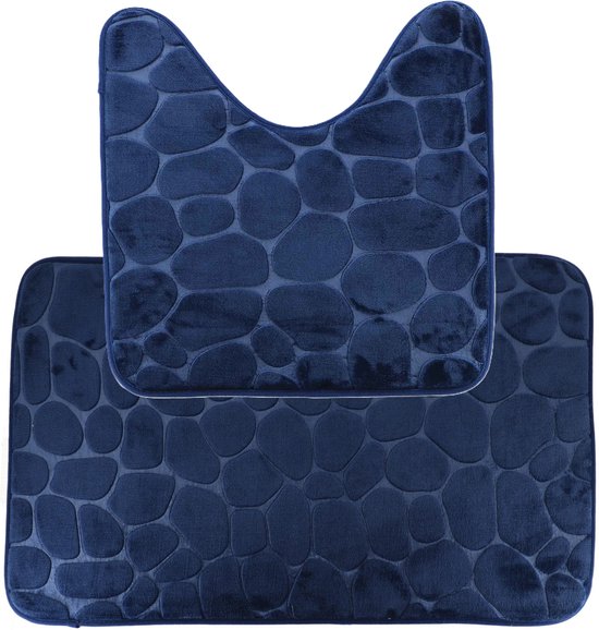 Bath mat, bath mat Step approx. 38x72 cm, dark blue, 100% TPE