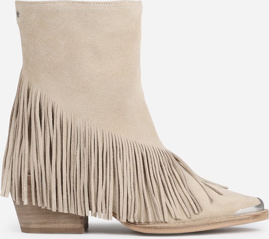 BRONX Jukeson Dames Enkellaarzen - Beige