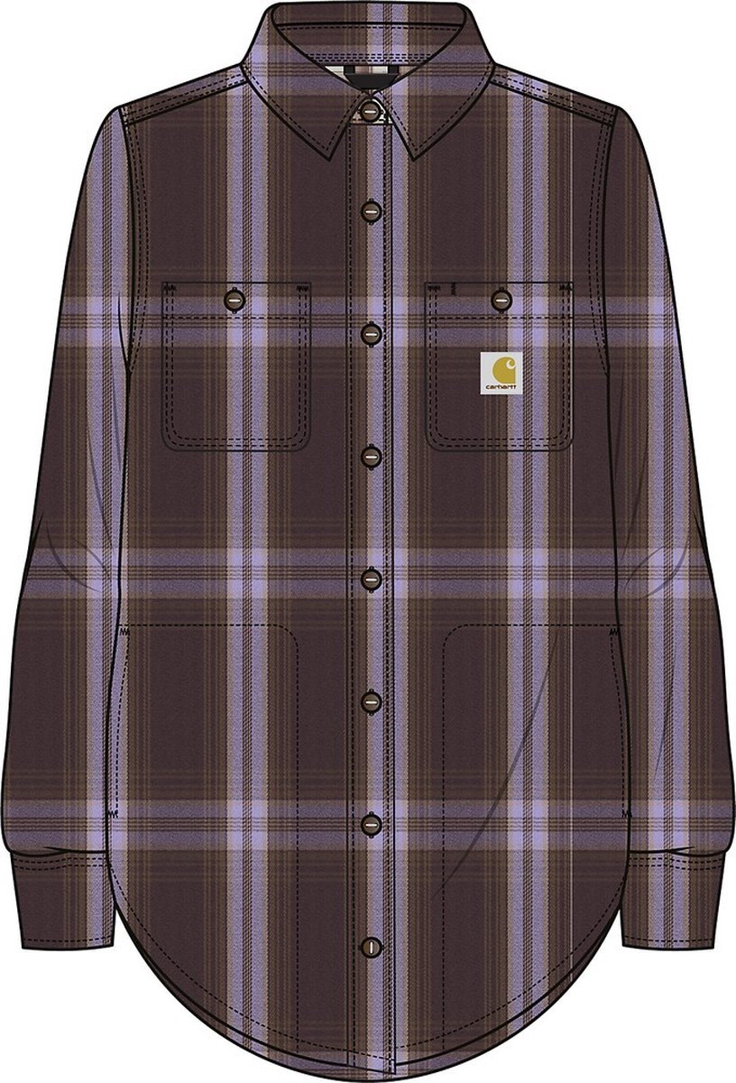Carhartt Damen Hemd Twill L/S Plaid Shirt Lavender-S Paars