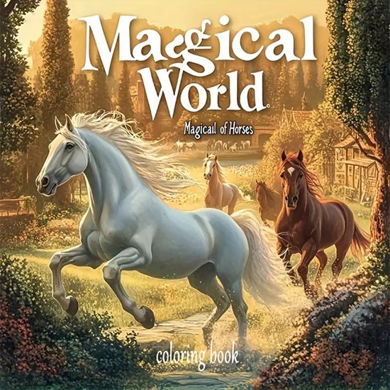 Paarden Kleurboek – Kleurboek Paardenillustraties – Creatief Kleurboek Paarden – Paarden Kleurplaten – Kleurboek Met Paarden – Paarden Tekeningen – Kleurboek Paardenliefhebbers – Magical Horses – 20x20cm – 20 Kleurplaten