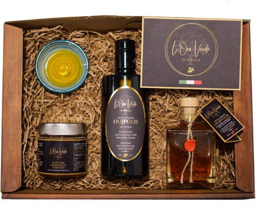 L'Oro Verde di Puglia Coratina olijfolie - luxe cadeau pakket uit Italië - 500ML