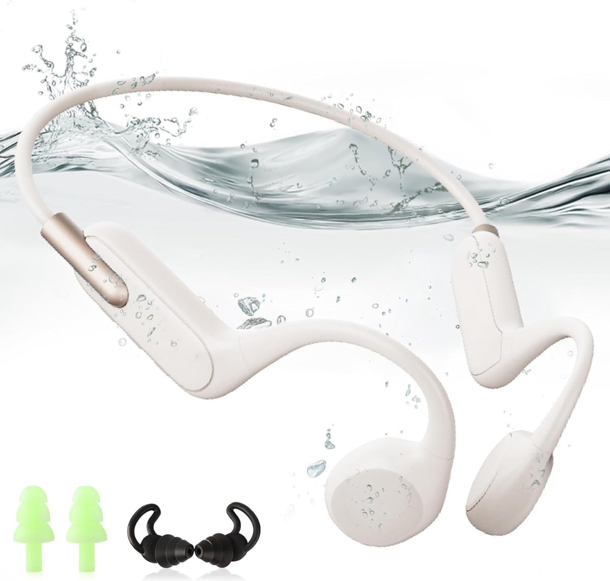 White-Label® Bone Conduction Headphone - Koptelefoon voor Activiteiten - Draadloos - Wit
