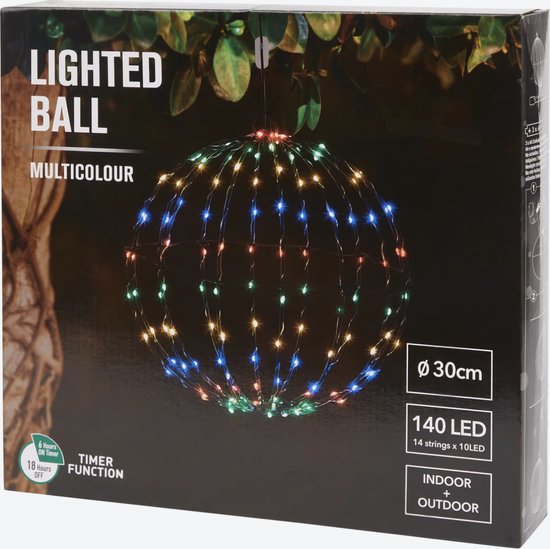 Ampoule Éclairage de Noël Extérieure Ø30 CM - Ampoule Intelligente - Lumières de Noël de Jardin - Figurines Éclairage extérieur de Noël - Multicolore