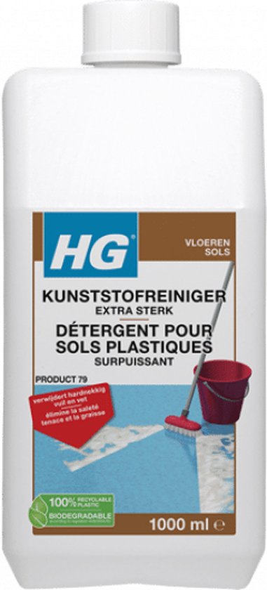 HG kunststofreiniger extra sterk (product 79) - 1L - voor alle soorten kunststof vloeren - verwijdert moeiteloos hardnekkig vuil en vet