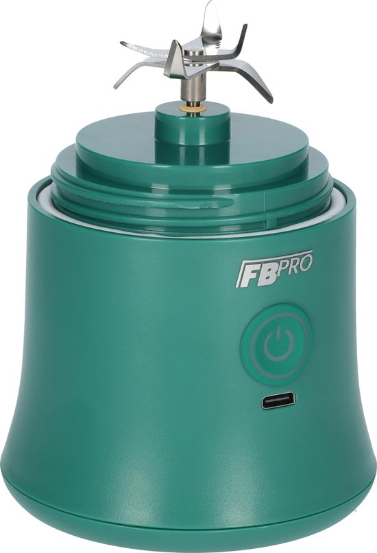 Krachtige Draadloze Blender To Go - Smoothie Maker voor Onderweg - Draagbare Blender met Drinkdop - Mixer voor smoothies - Draadloos opladen mogelijk! - Handmixer voor gezonde drankjes - 600ml - Groen van Merkloos — afbeelding 5
